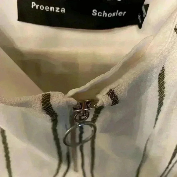 Womens Palazzo Striped Wide Leg Flowing white black pockets Proenza Schouler 6 - Picture 2 of 11